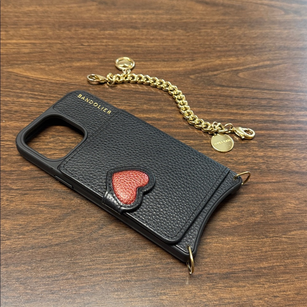 Bandolier Gia🖤Heart❤️Magsafe Crossbody for 14 Pro Max with Heart Wristlet